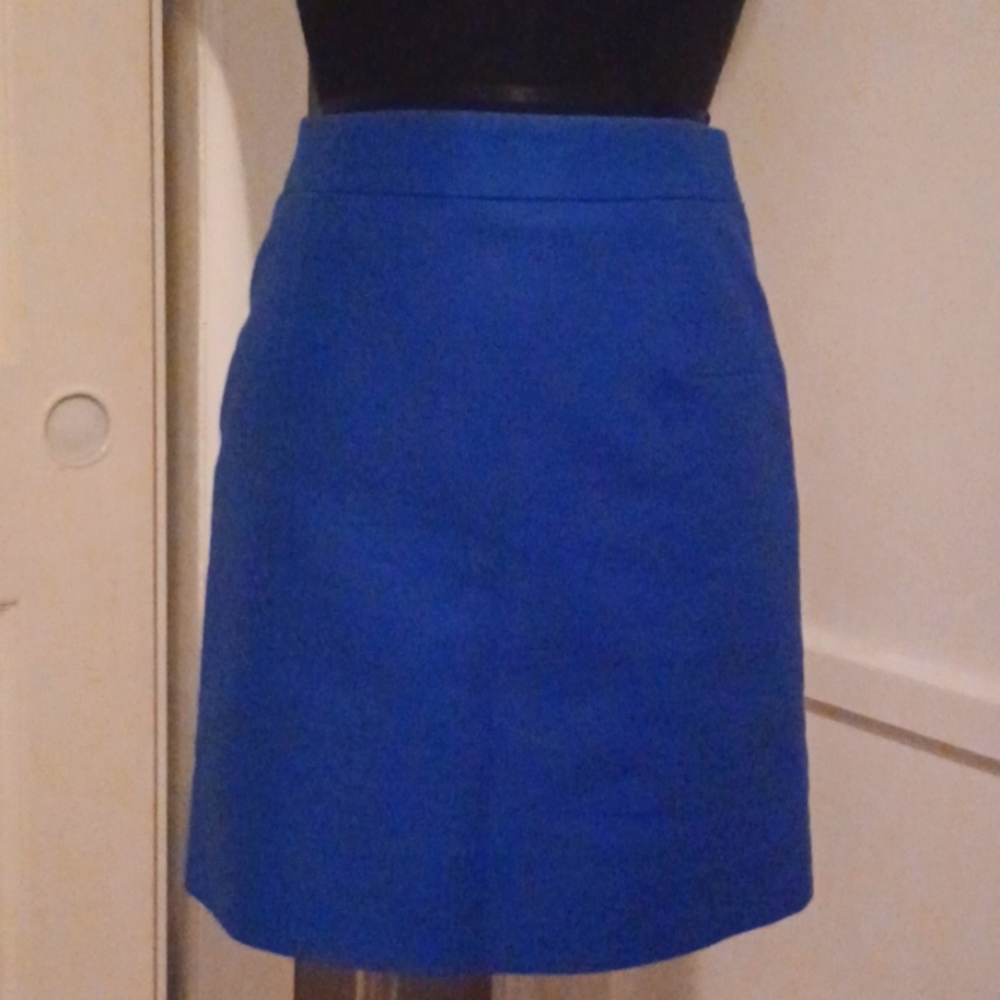 J. Crew A-line royal blue mini skirt